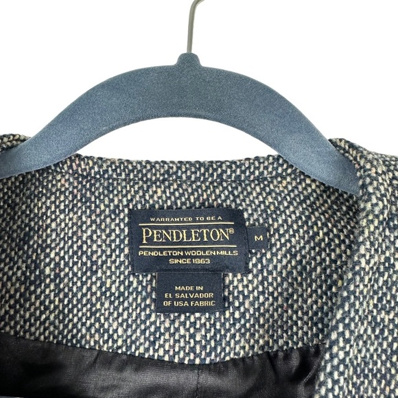 Pendleton Sz S NWT Women's Gray Blue Open Front Long Sleeve Wool Blazer - Picture 4 of 15